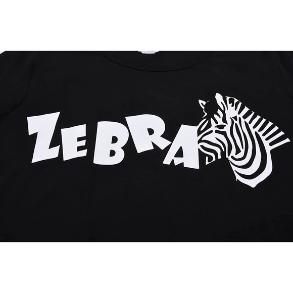 ABeCue Womens Pajamas Cartoon Zebra Tee and Shorts Set (Size M) - Picture 4 of 8